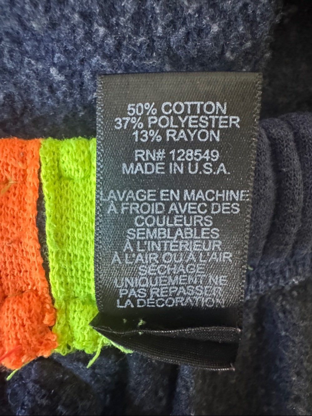 Aviator Nation 5 Stripe Sweatpants Heather Navy Neon Rainbow Size S - Picture 14 of 14